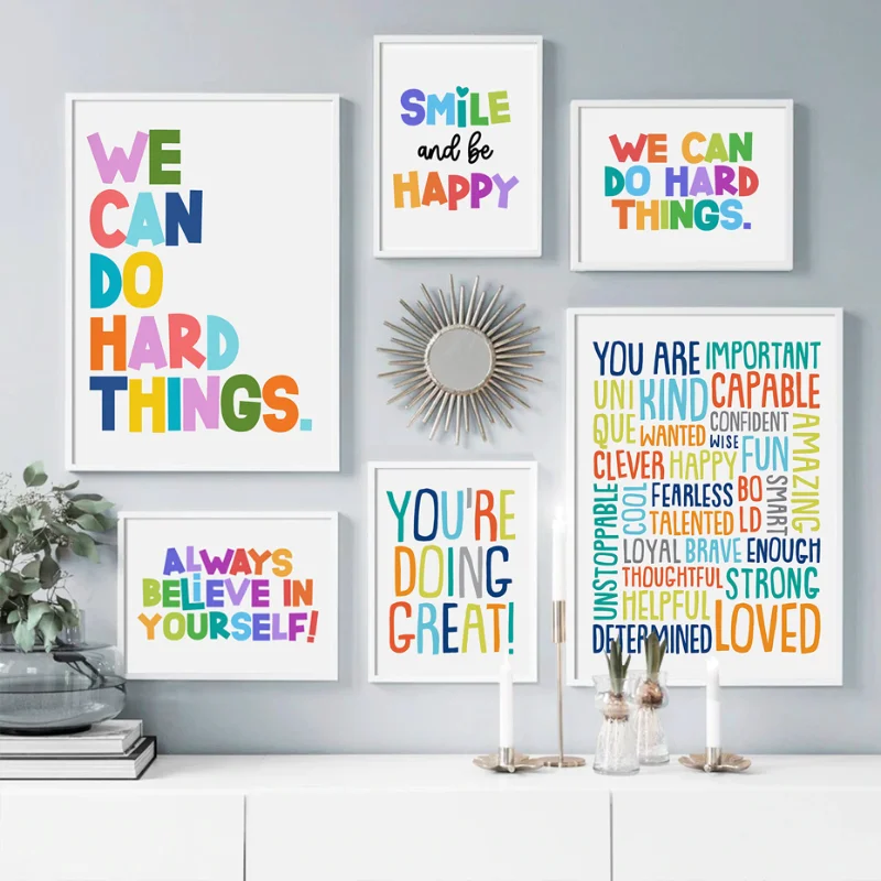 Kids Education Motivation - Pozitivne obrazy na ścianę do klasy,
